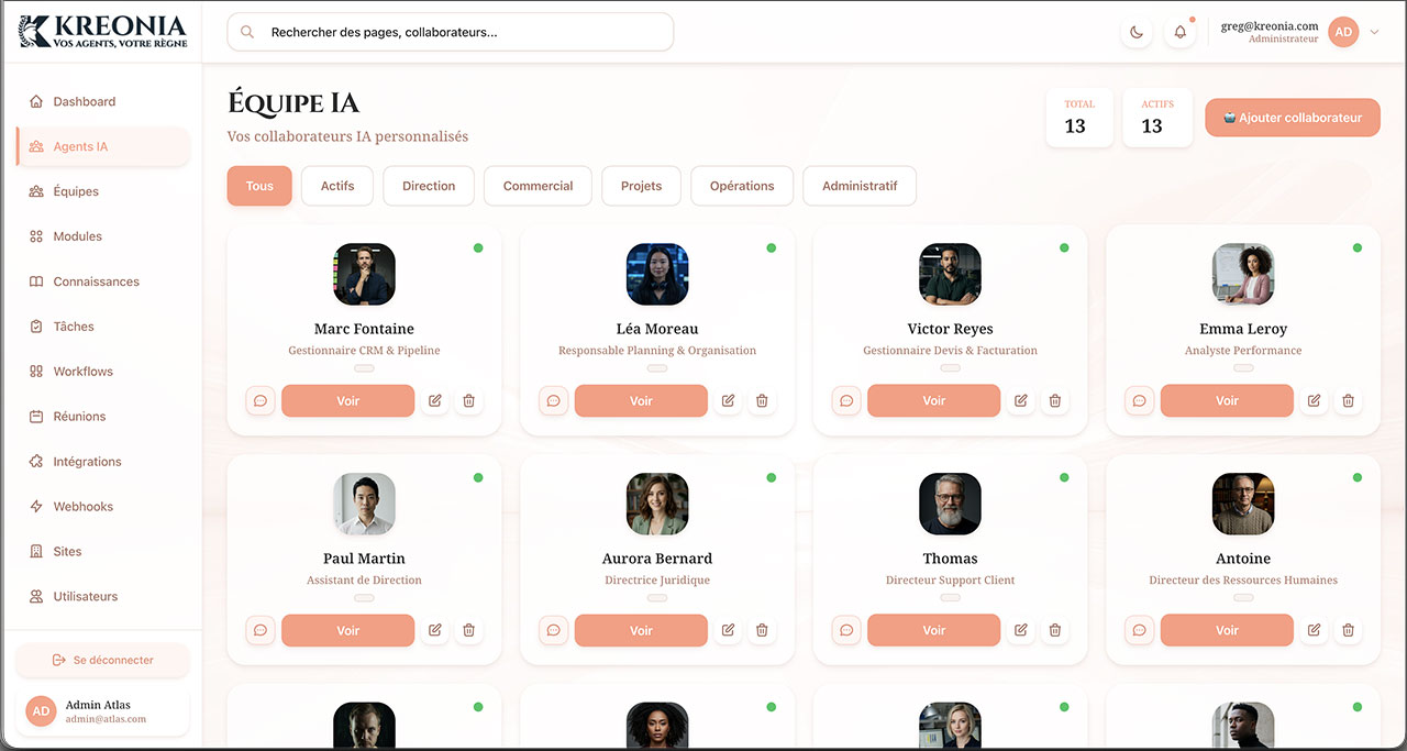 Agents en Equipe Kreonia